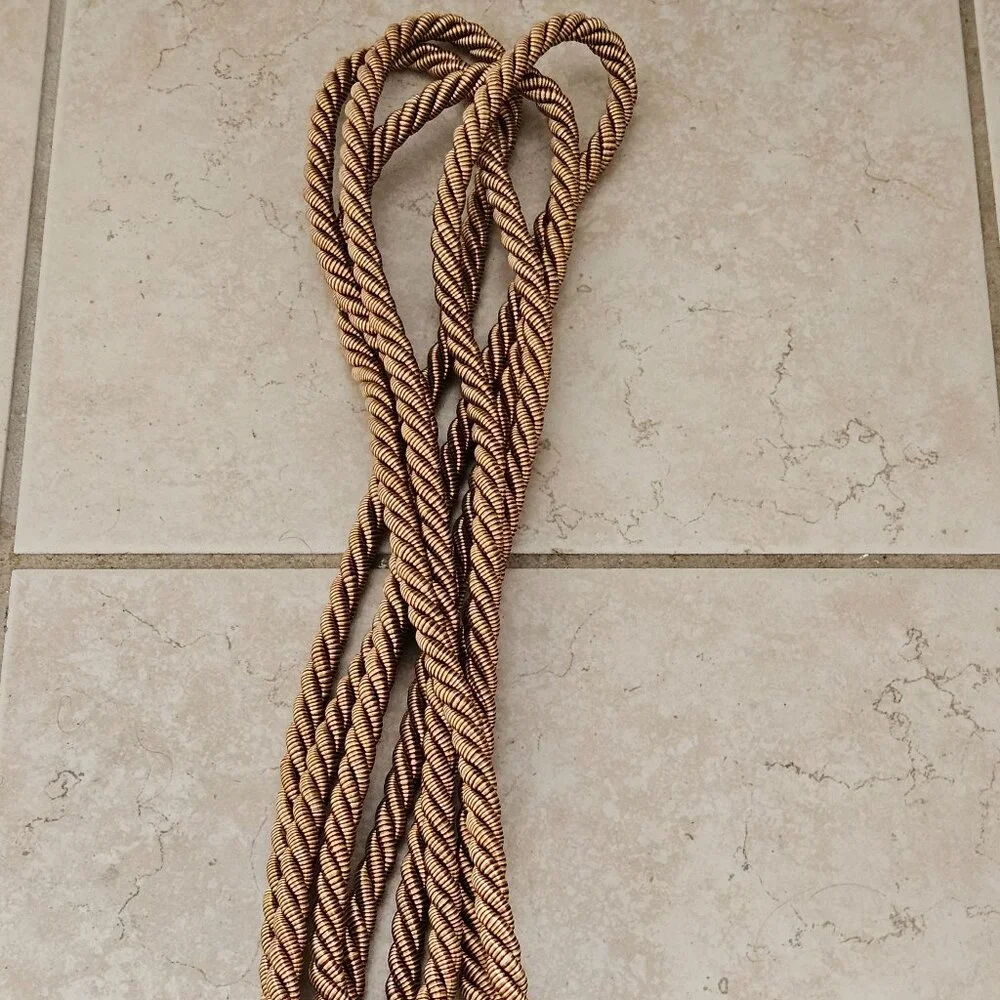 RARE LUXURY ITALIAN BURGUNDY RED GOLD CURTAIN TASSEL TIE BACK PULL SWAG FRINGE